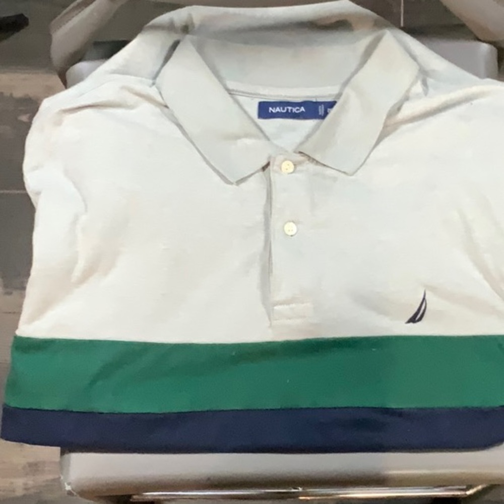 Nautica Men's Polo Shirt - Gray, Green, and Blue